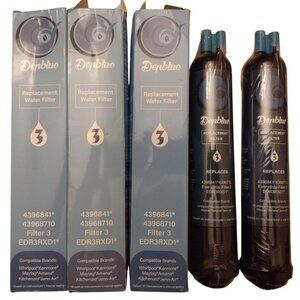 5-Pack Water Filters for Whirlpool Filter 3 EDR3RXD1 by Denblue